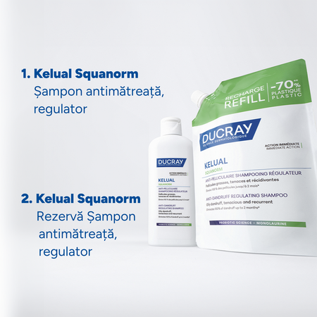 Sampon pentru Matreata Grasa si Exces de Sebum Kelual Squanorm, 400 ml, Ducray 825520