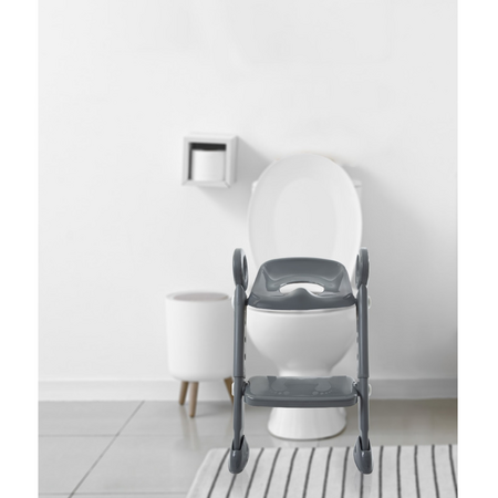 Reductor pliabil cu scara pentru toaleta, Antracit, 12 luni+, BabyJem 697960