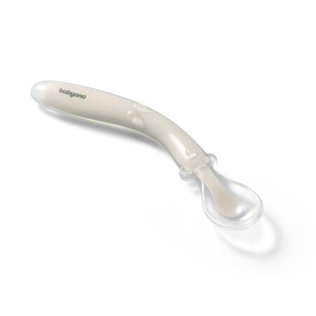 Lingurita flexibila din silicon, Bej, 6 luni+, Babyono 698152