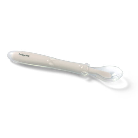 Lingurita flexibila din silicon, Bej, 6 luni+, Babyono 698153