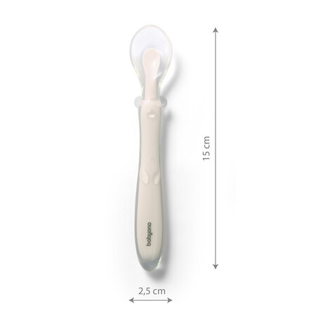 Lingurita flexibila din silicon, Bej, 6 luni+, Babyono 698150