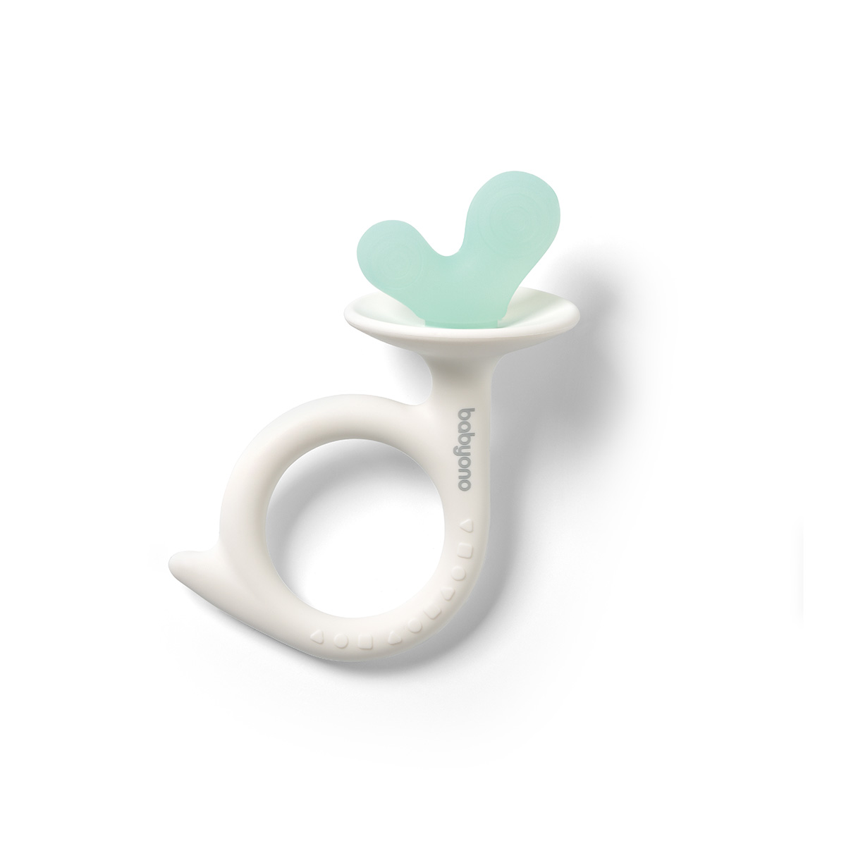 Inel gingival Melc, 0 luni+, Alb/Verde, Babyono