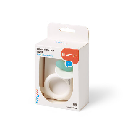 Inel gingival Melc, Alb/Verde, 0 luni+, Babyono 698205