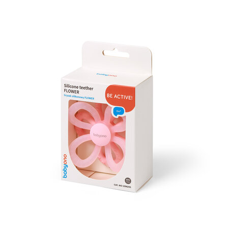 Inel gingival Floare, Roz, 0 luni+, Babyono 698272
