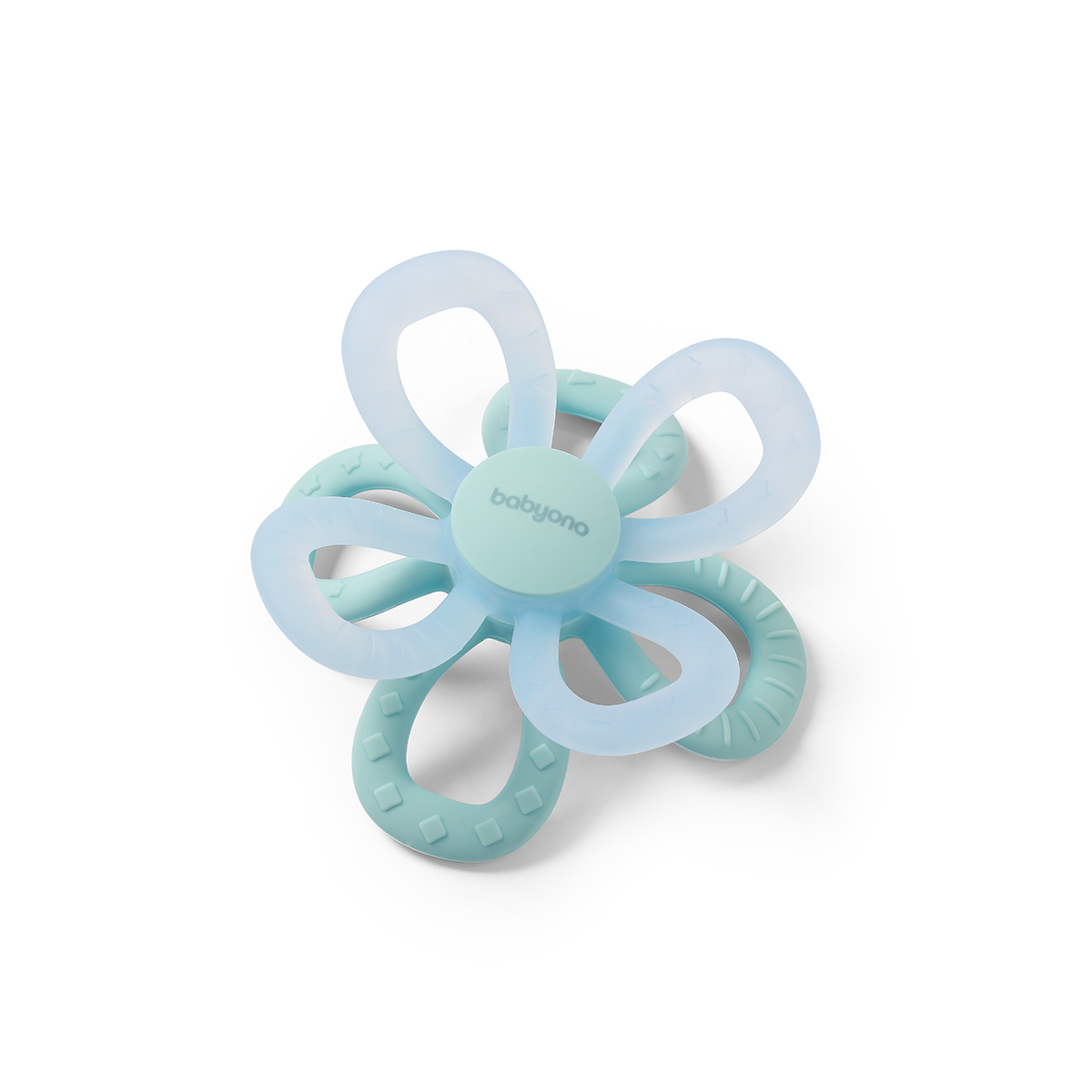 Inel gingival Floare, 0 luni+, Albastru, Babyono
