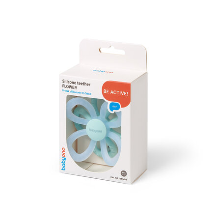 Inel gingival Floare, Albastru, 0 luni+, Babyono 698276