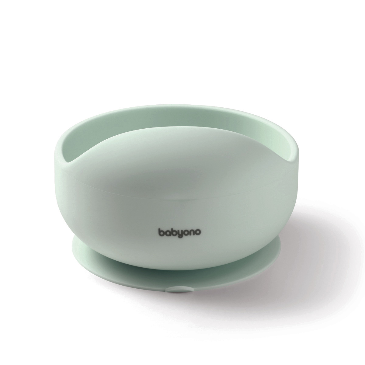 Bol din silicon cu ventuza pentru copii, 6 luni+, Verde Menta, Babyono