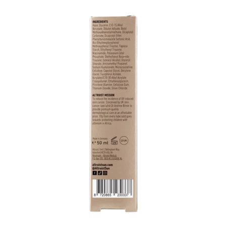 Fluid hidratant cu SPF50 si Acid Hialuronic, 50 ml, Altruist 764014