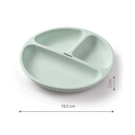 Farfurie din silicon cu ventuza, Menta, Babyono 698417