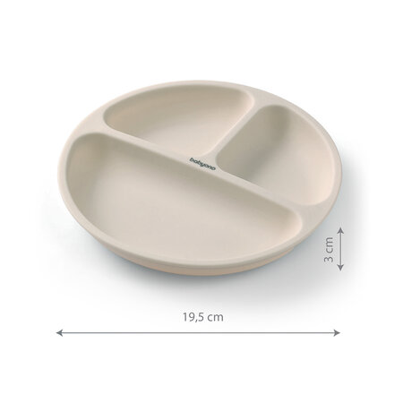 Farfurie din silicon cu ventuza, Bej, Babyono 698422