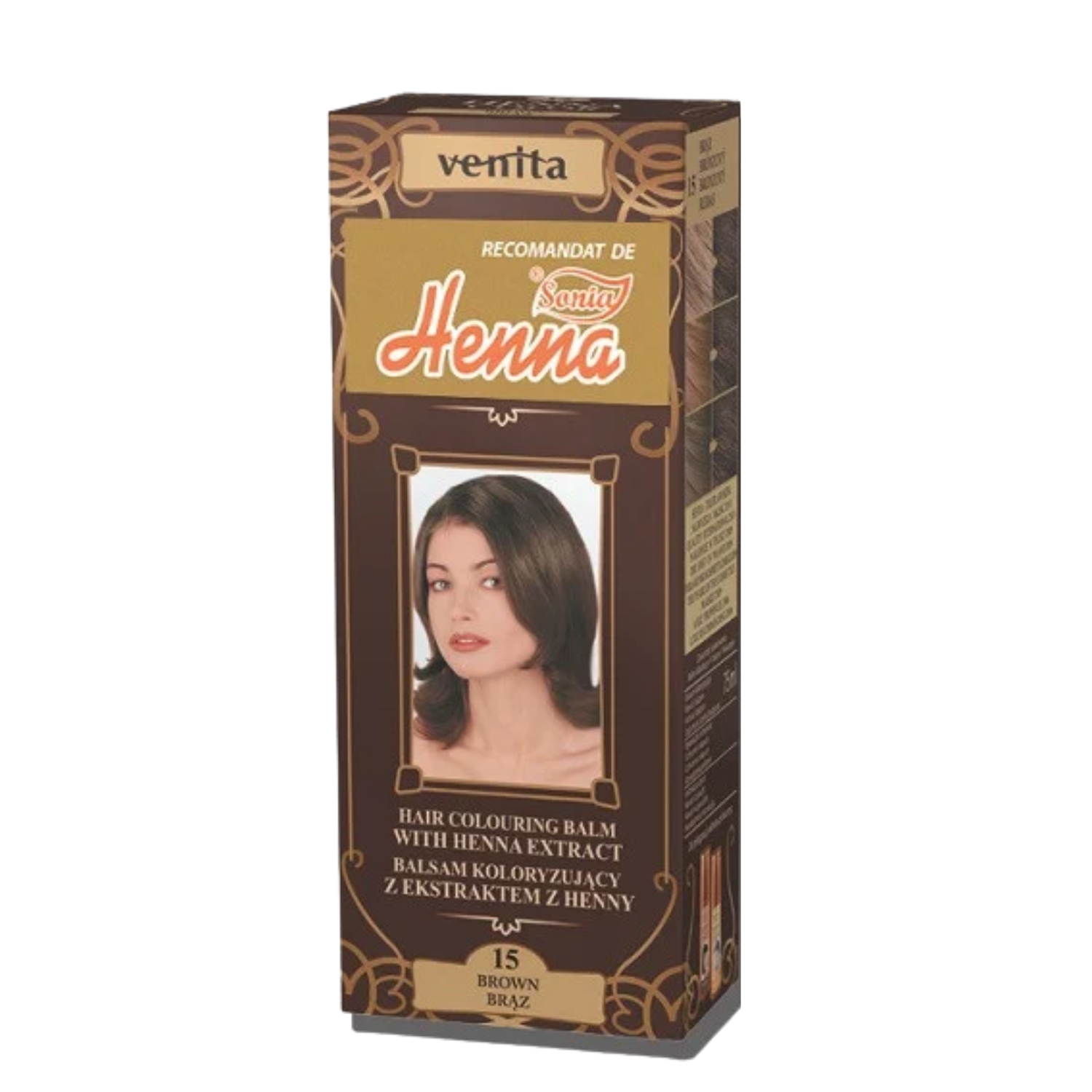 Balsam de colorare Sonia Henna, Nr. 15, Saten inchis, 75 ml, Kian Cosmetics