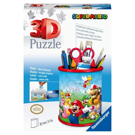 Puzzle 3D - Suport pixuri Super Mario, 54 piese, Ravensburger 698492