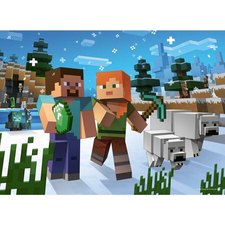 Puzzle Minecraft, 5 ani+, 4x100 piese, Ravensburger 698515