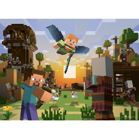 Puzzle Minecraft, 5 ani+, 4x100 piese, Ravensburger 698516