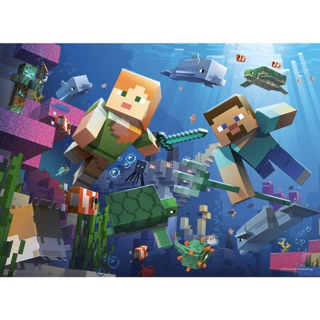Puzzle Minecraft, 5 ani+, 4x100 piese, Ravensburger 698514