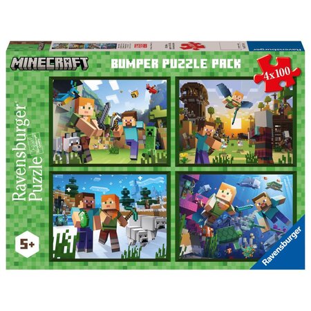 Puzzle Minecraft, 4x100 piese, Ravensburger