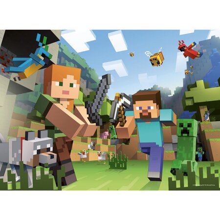 Puzzle Minecraft, 5 ani+, 4x100 piese, Ravensburger 698513