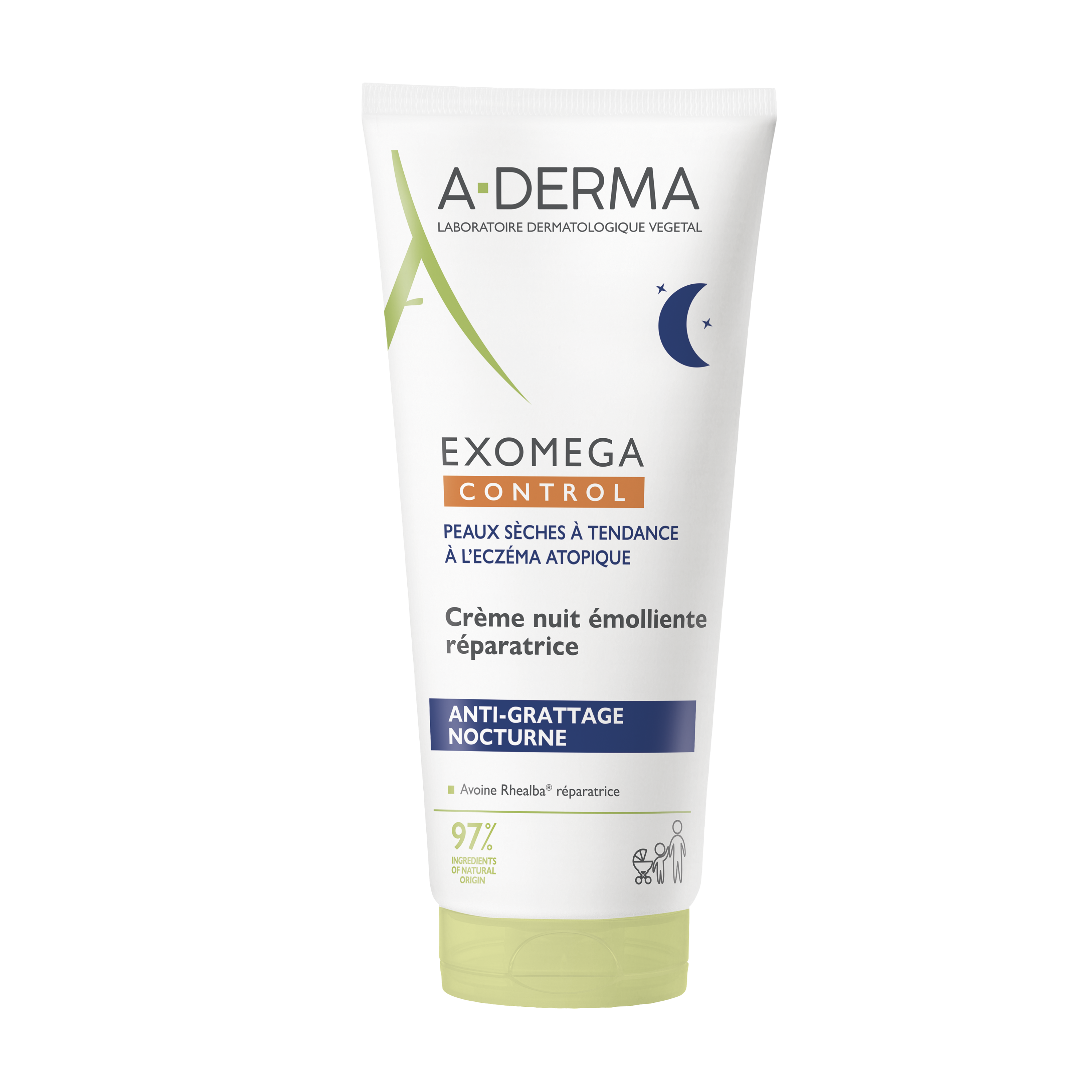 Crema de noapte emolienta pentru piele uscata, atopica Exomega Contro, 200 ml, ADerma