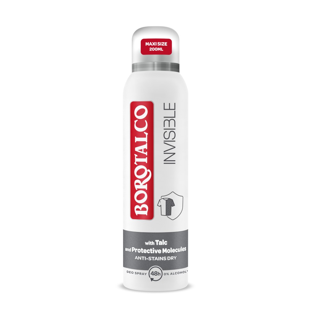 Deodorant spray Invisible, 200 ml, Borotalco