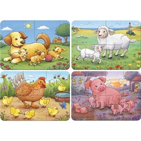 Primul meu puzzle - Familii de animale de la ferma, 2 ani+, Ravensburger 698608