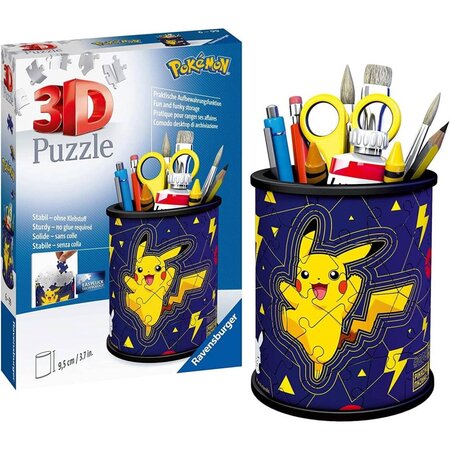 Puzzle 3D - Suport pixuri Pokemon, 54 piese, Ravensburger 698666