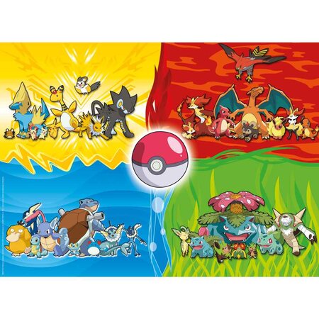 Puzzle diferite tipuri de Pokemoni XXL, 7 ani+, 150 piese, Ravensburger 698672