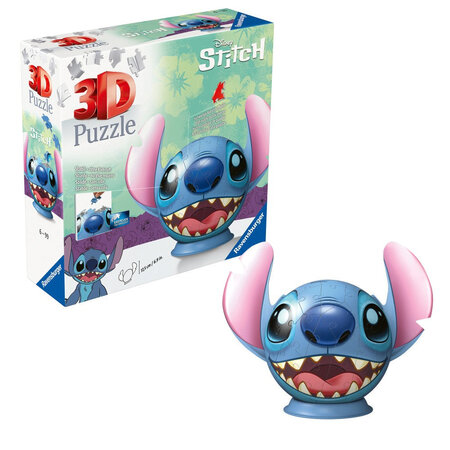 Puzzle 3D Disney Stitch - Figurina Stitch cu urechi, 72 piese, Ravensburger 698798