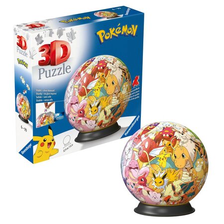 Puzzle 3D - Bila personaje Pokemon, 72 piese, Ravensburger 698806