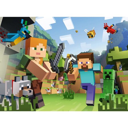 Puzzle Minecraft, 6 ani+, 100 piese, Ravensburger 698813
