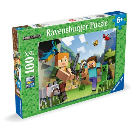 Puzzle Minecraft, 6 ani+, 100 piese, Ravensburger 698812