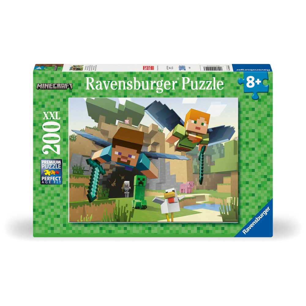 Puzzle aventurile Minecraft, 8 ani+, 200 piese, Ravensburger