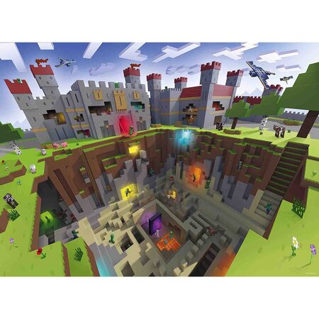 Puzzle Minecraft, 9 ani+, 300 piese, Ravensburger 698819