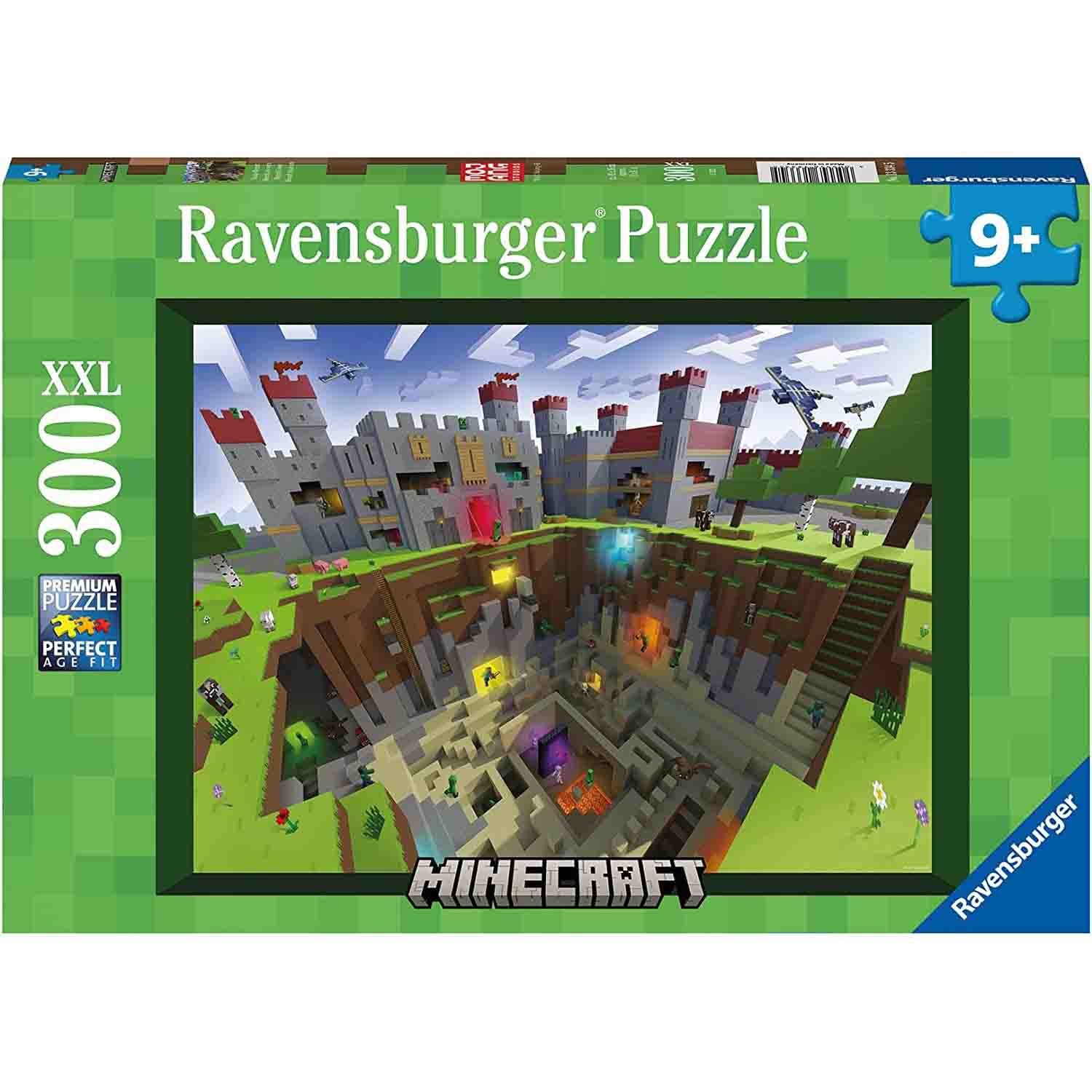 Puzzle Minecraft, 9 ani+, 300 piese, Ravensburger