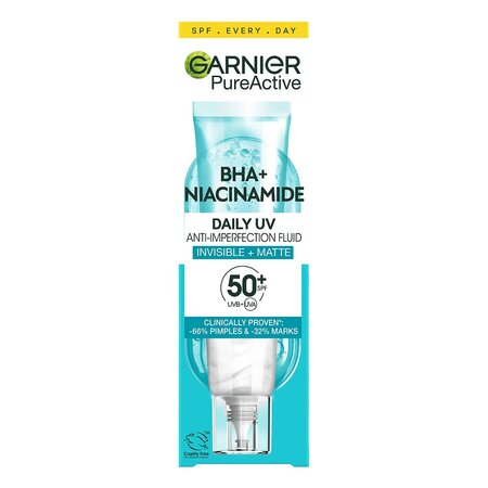 Crema fluida invizibila anti-imperfectiuni cu SPF 50+ Pure Active, 40 ml, Garnier 698905