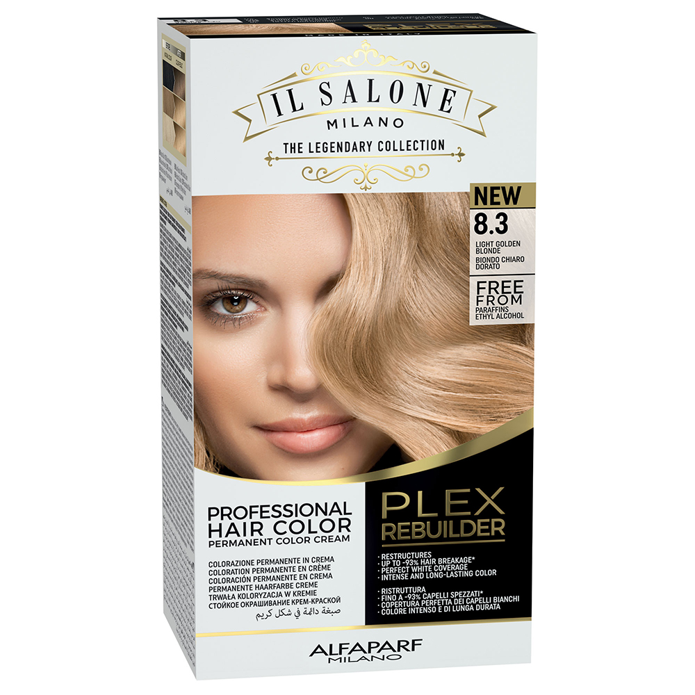 Vopsea de par parmanenta Plex Rebuilder Il Salone, 8.3, Light Golden Blonde, Alfaparf