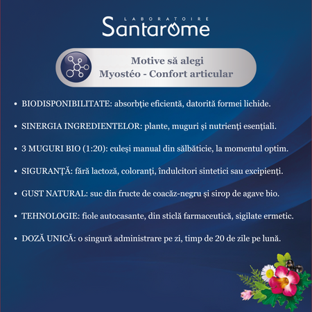 Myosteo Confort articular, 20 fiole, Santarome 699505