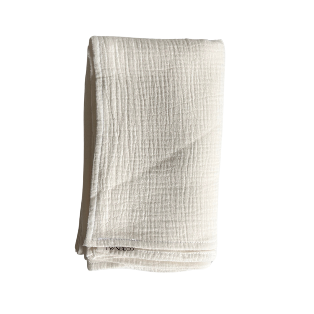 Paturica din muselina Cotton Flower, 120 x 100 cm, Alb, Twindeco