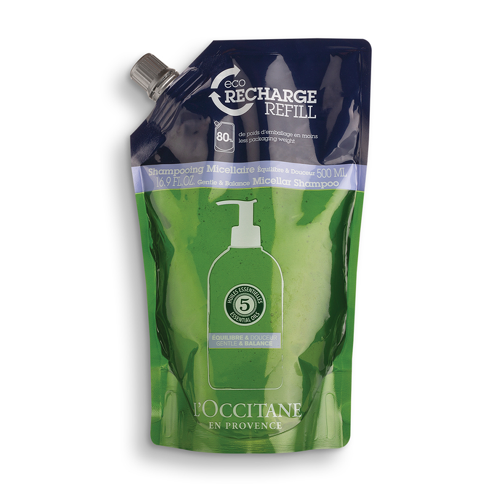 Refill Sampon micelar echilibrant Gentle & Balance, 500 ml, L'Occitane