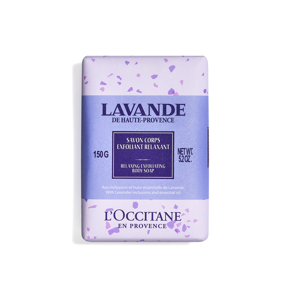 Sapun exfoliant de corp cu ulei de lavanda Lavender, 150 g, L'Occitane