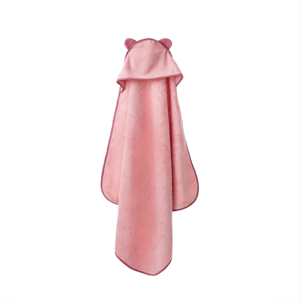 Prosop de baie cu gluga, 100 x 100 cm, Roz Baby, Twindeco