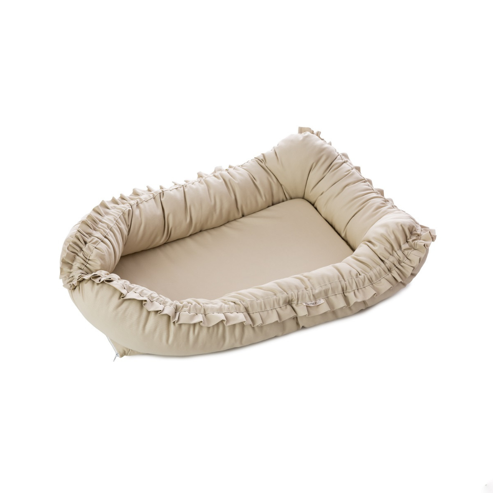 Baby Nest cu volanase, + 0 luni, Bej, Twindeco