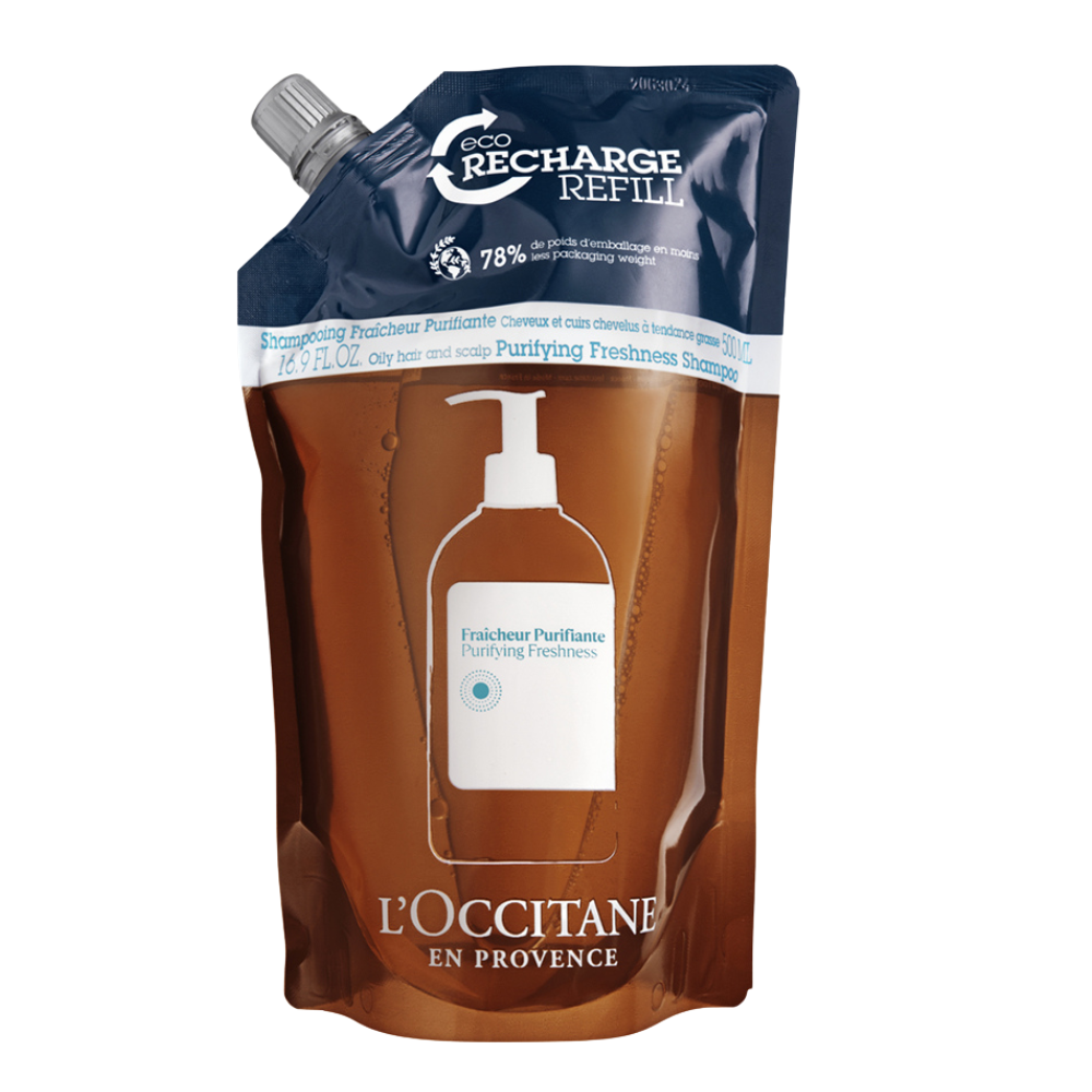 Sampon cu efect revitalizant refill Purifying, Freshness, 500 ml, L'Occitane