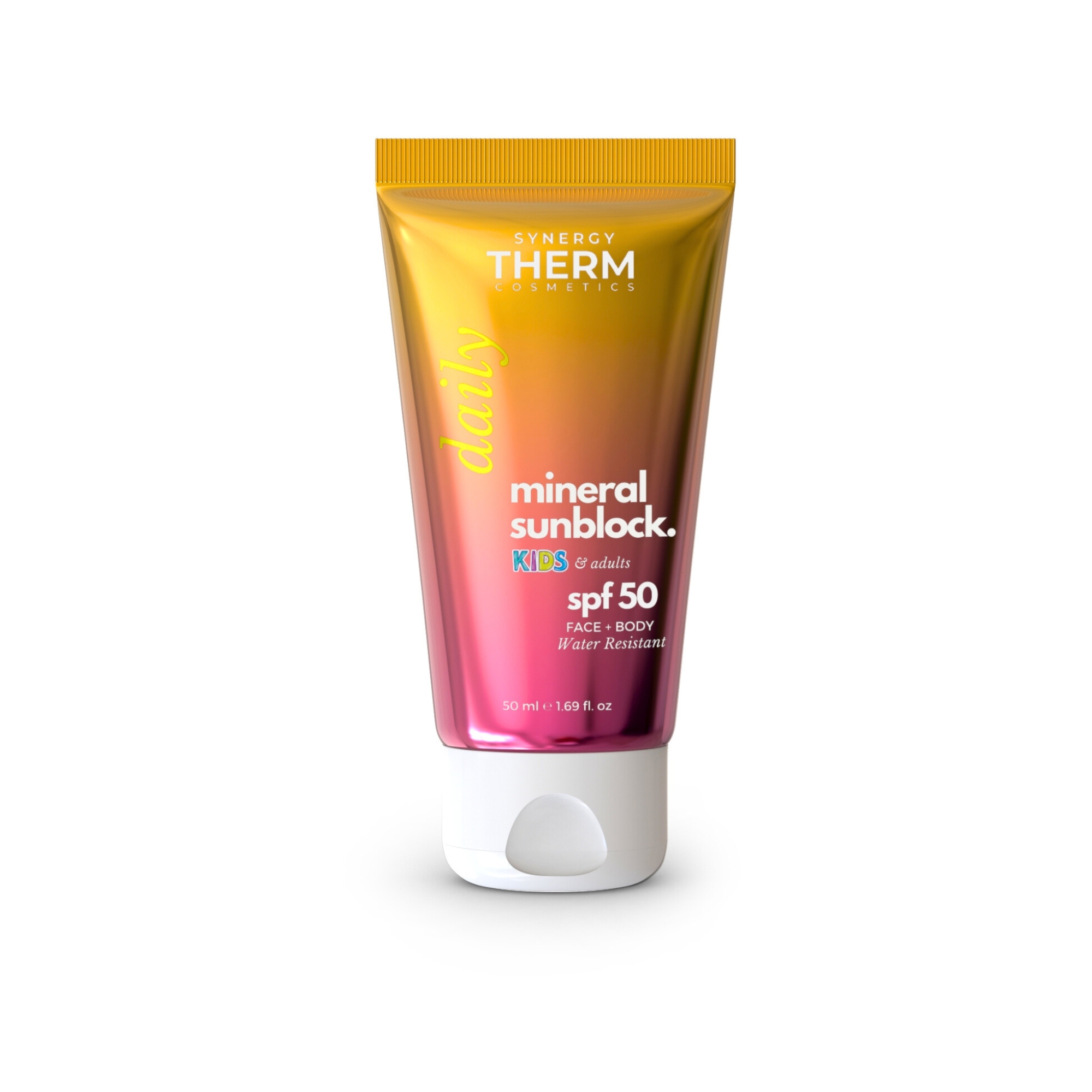 Crema solara  minerala SPF 50 pentru copii si adulti, 50 ml, Synergy Therm