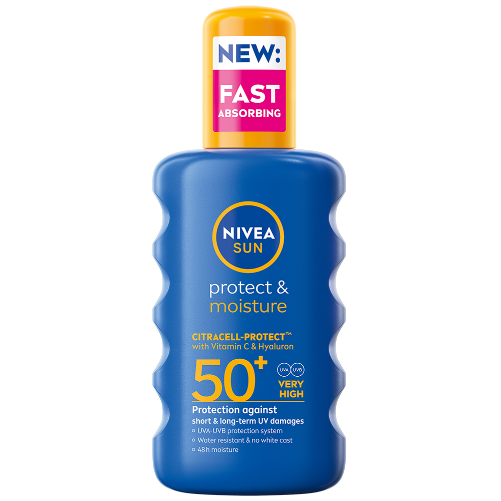 Spray hidratant SPF50+ Protect & Moisture Sun, 200 ml, Nivea