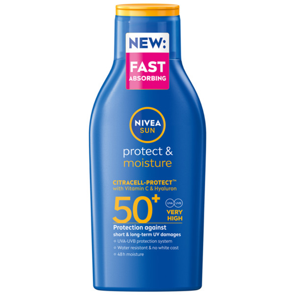 Lotiune hidratanta SPF50+ Protect & Moisture Sun, 100 ml, Nivea