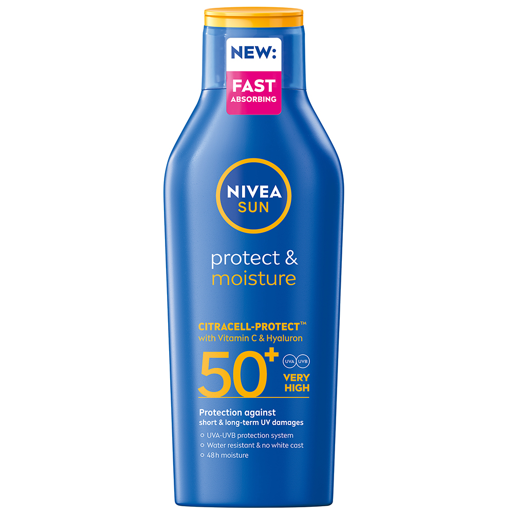 Lotiune hidratanta SPF50+ Protect & Moisture Sun, 400 ml, Nivea