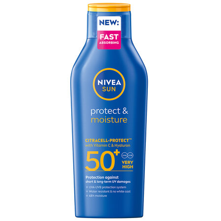 Lotiune hidratanta SPF50+ Protect & Moisture Sun, 400 ml, Nivea