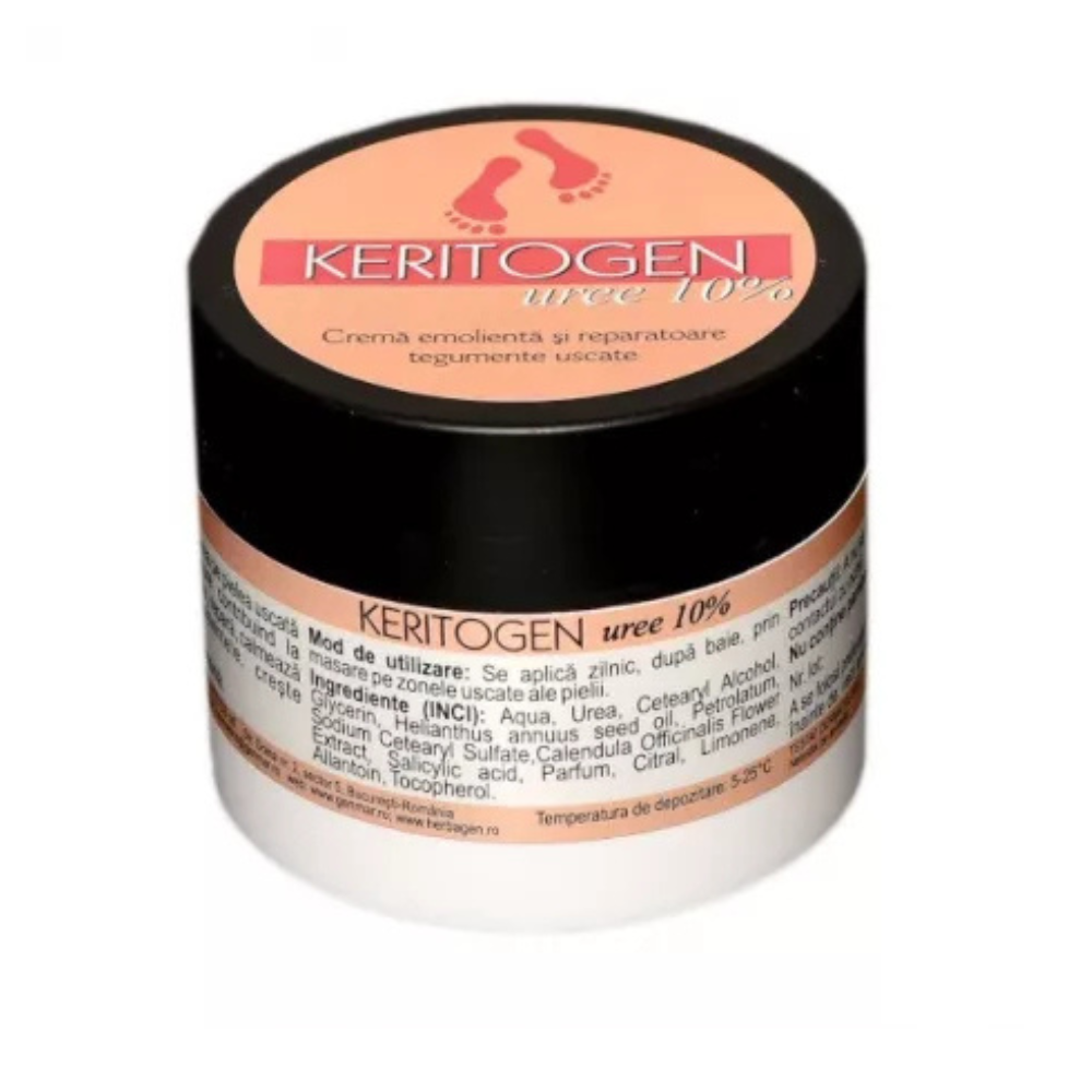 Crema emolienta si reparatoare tegumente uscate 10% uree, 50 g, Keritogen
