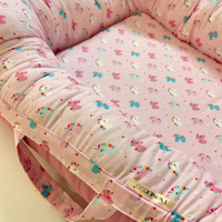Baby Nest cu doua fete, Roz/Unicorn, +0 luni, Twindeco