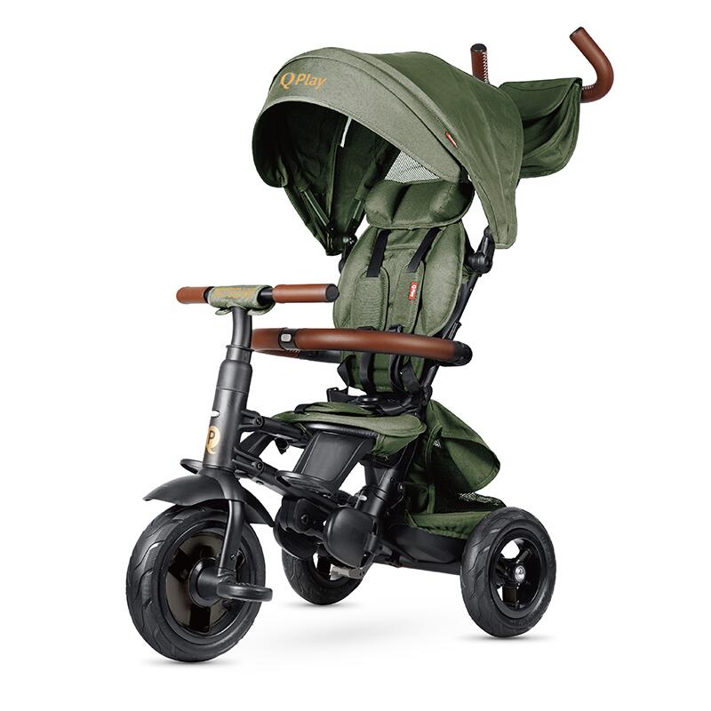 Tricicleta pliabila Rito Deluxe, 10 luni+, Verde-Maslina, QPlay